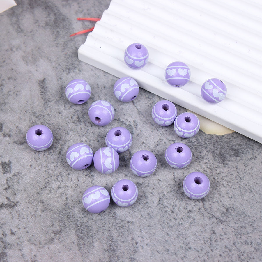 Wholesale 20PCS DIY Valentine's Day Love Color Tassels Twine Wooden Beads